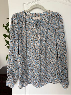 LOFT long sleeve blouse with puffy sleeves NWT